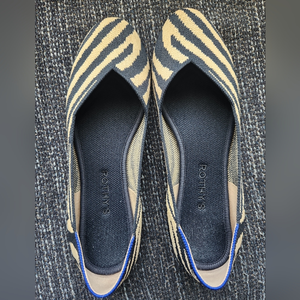 Indigo Zebra Rothy's Flats Size 9.5